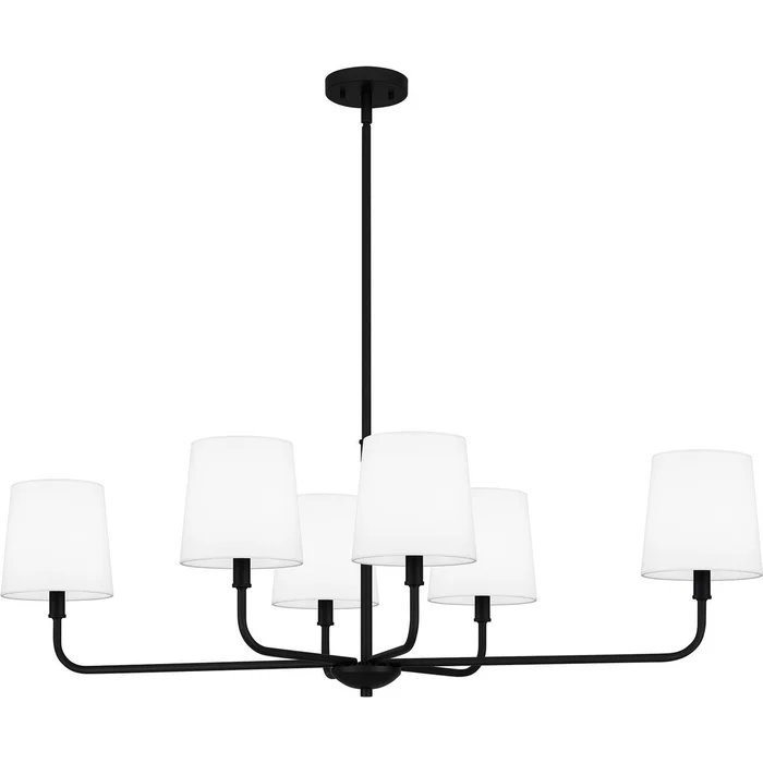 Quoizel GGR642MBK Gallagher Six Light Linear Chandelier, Matte Black