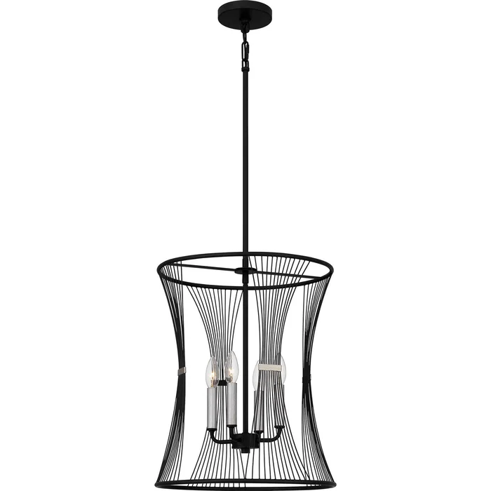 Quoizel LEI2816MBK Leiland Four Light Pendant, Matte Black