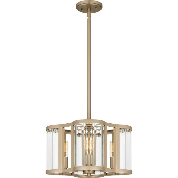 Quoizel QP6193BGD Renee Four Light Pendant, Bronze Gold