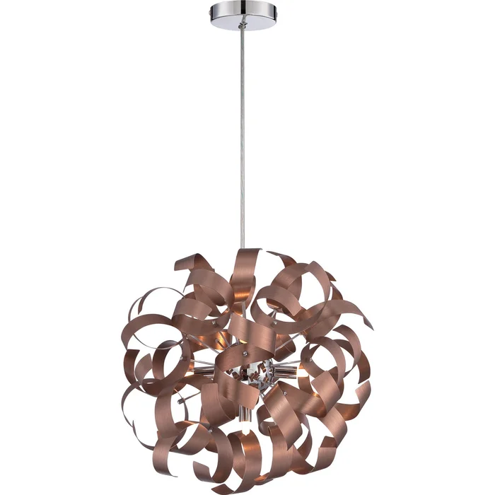 Quoizel RBN2817SG Ribbons Five Light Pendant, Satin Copper