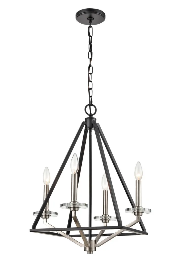 Raleigh Four Light Mini Chandelier in Black Satin Nickel (405|331-4MCR-BSN)