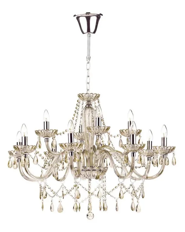 Raphael 12 Light Champagne Glass Crystal Chandelier