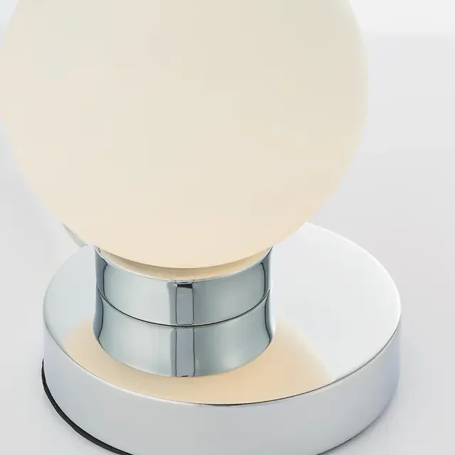 Ratio Chrome with Opal Glass Shade Table Lamp