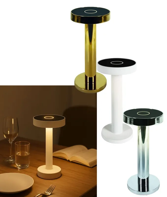 Rechargeable LED Table Lamp with Long Battery Life & Docking Station – Memory Dimming & CCT Control