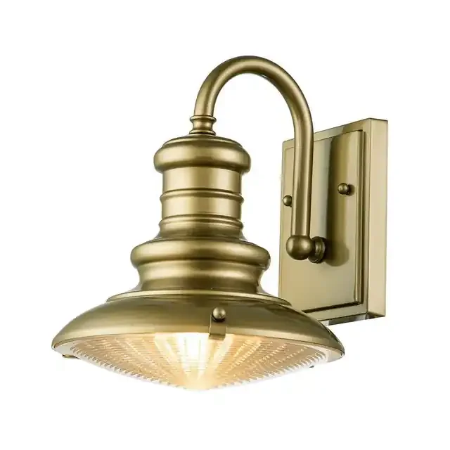 Redding Station Painted Distressed Brass 25cm IP44 Wall Light