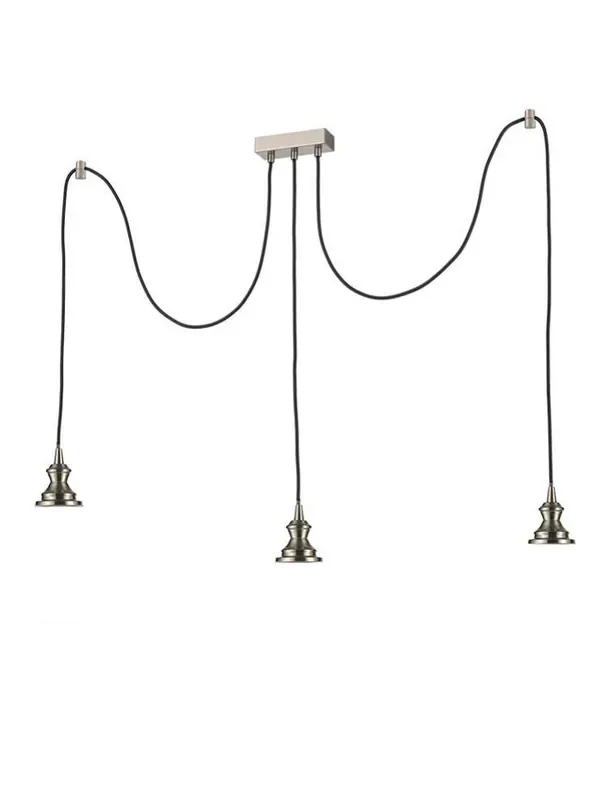 Refract 3 Light Satin Nickel Bar Cluster Fitting Only Pendant Light