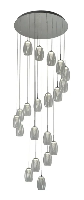 Regal Lighting Janesville 20 Light LED Round Pendant, Clear • SLB1092