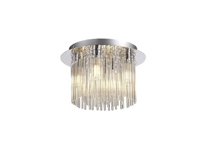 Regal lighting SL-2223 4 Light Flush Ceiling Light Polished Chrome And Clear Glass IP44