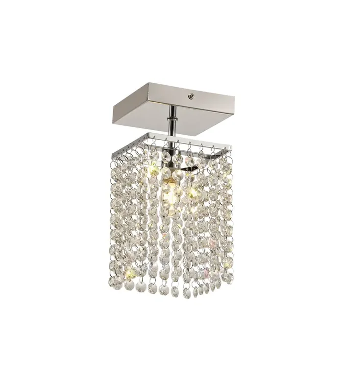 Regal lighting SL-2228 1 Light Semi Flush Ceiling Light Polished Chrome And Crystal IP44