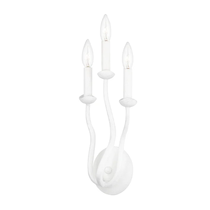 Reign Three Light Wall Sconce in Gesso White (67|B1083-GSW)
