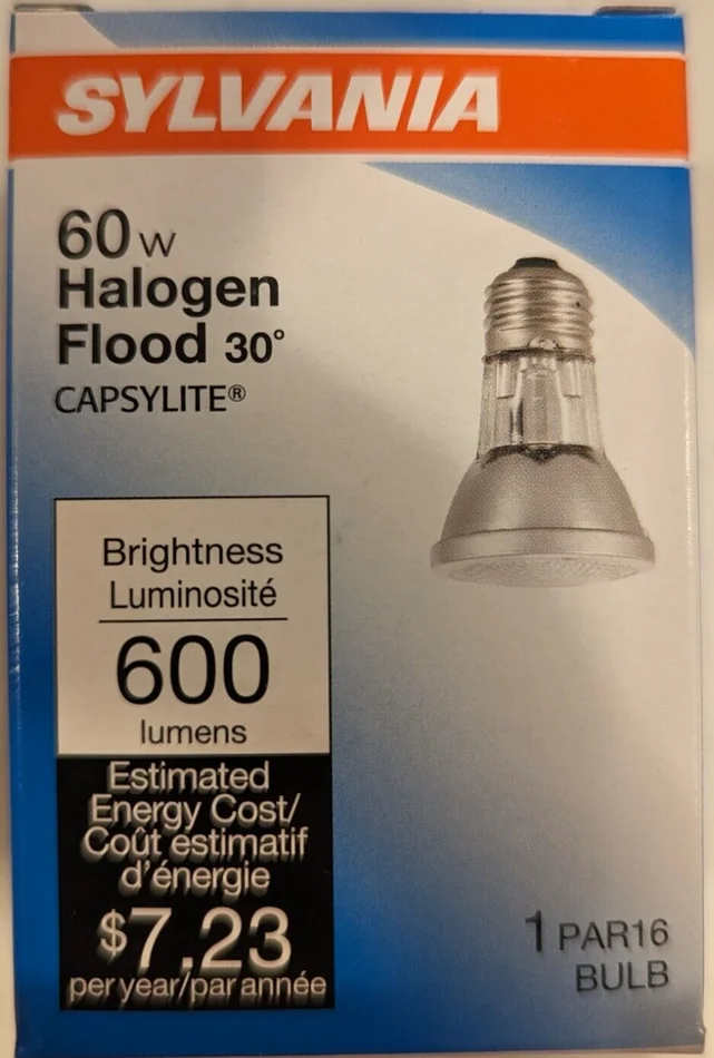 Replacement Sylvania 60PAR16/NFL30 E26 120V Halogen
