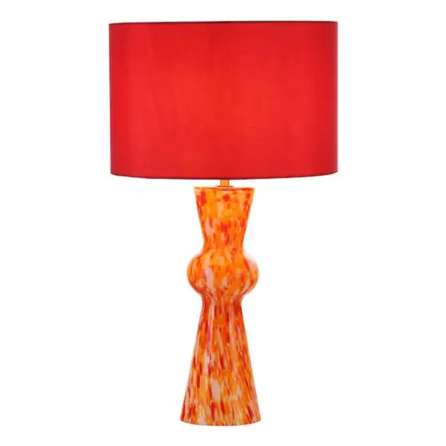 Rheneas Red Glass with Shade Table Lamp