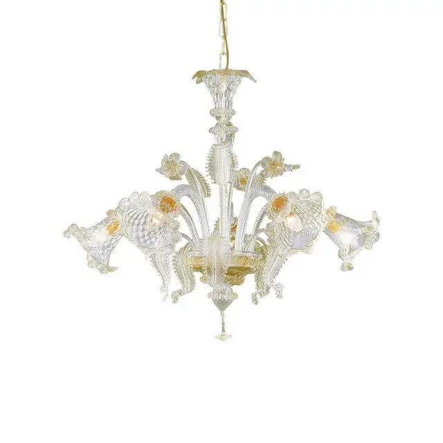 Rialto SP5 5 Light Amber with Clear Glass Chandelier