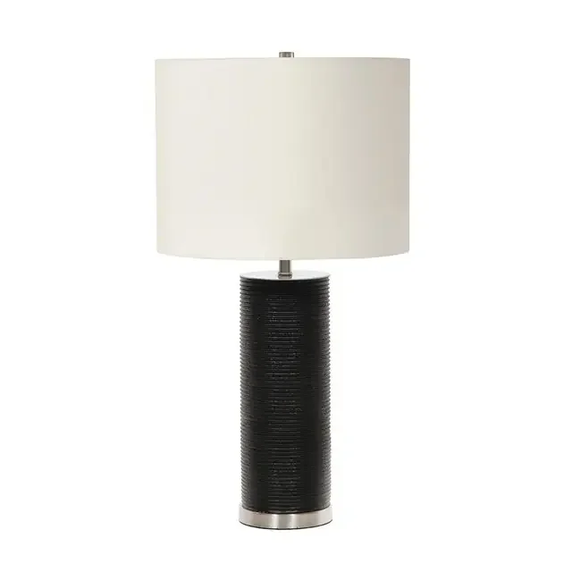 Ripple Black with White Shade Table Lamp