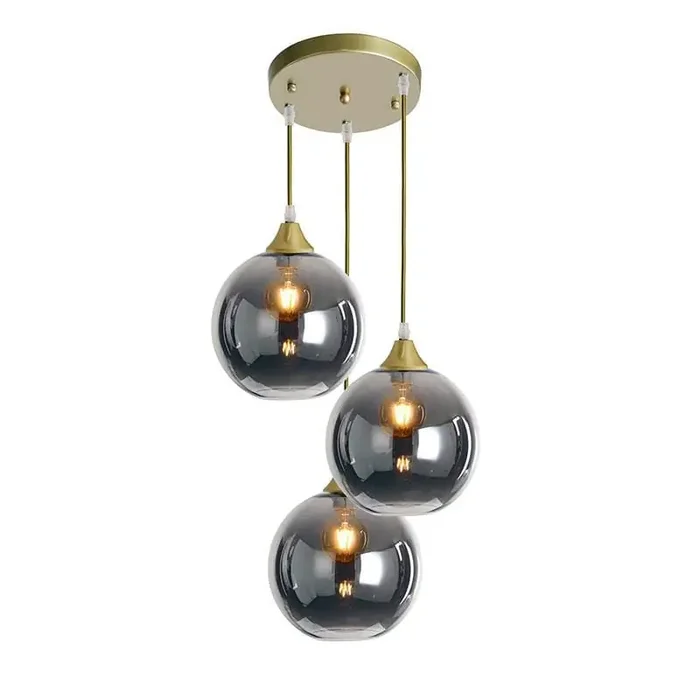 Roma 3 Light Gold Ceiling Pendant Round