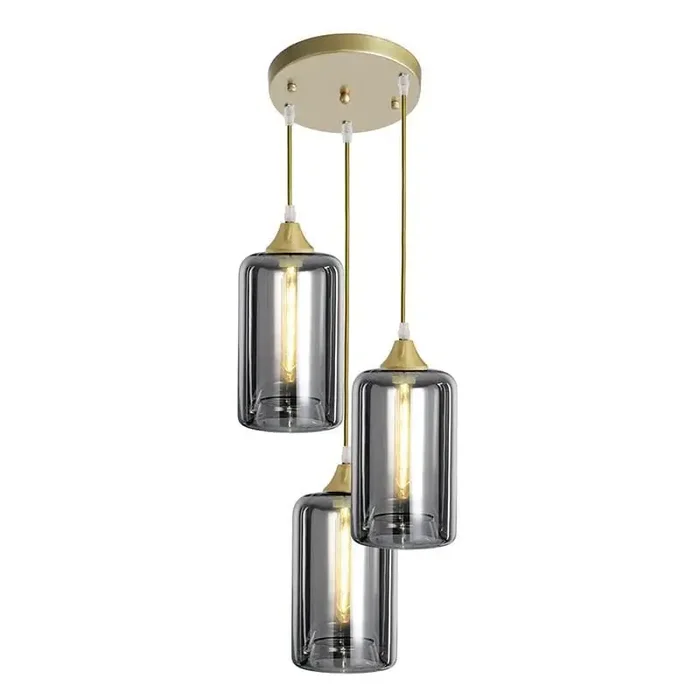 Roma 3 Light Gold Ceiling Pendant Tall