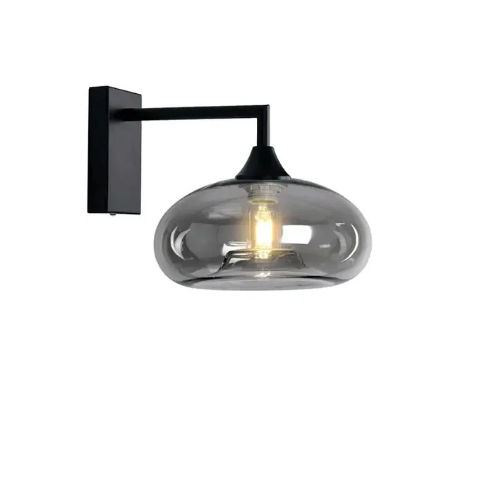 Roma Black Wall Light Flat