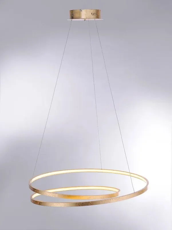 ROMAN 72cm Gold Leaf Twisted LED Pendant Light