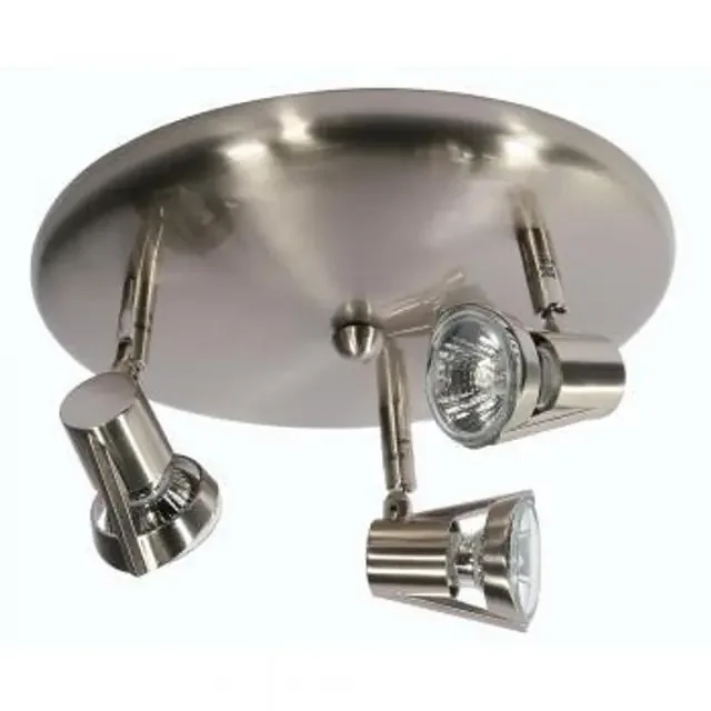 Romore 3 Light Antique Chrome Adjustable Plate Ceiling Spotlight