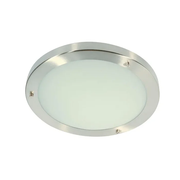 Rondo Polished Chrome Bathroom Modern Round Flush Light 305mm