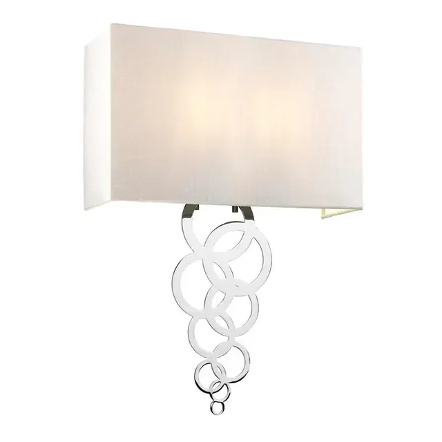Rosa 2 Light Polished Chrome with White Shade Wall Light