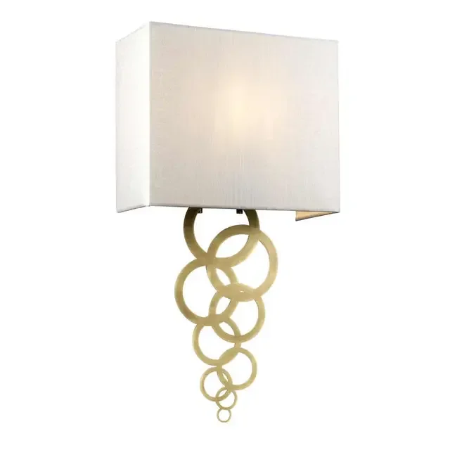 Rosa Aged Brass with White Shade Wall Light