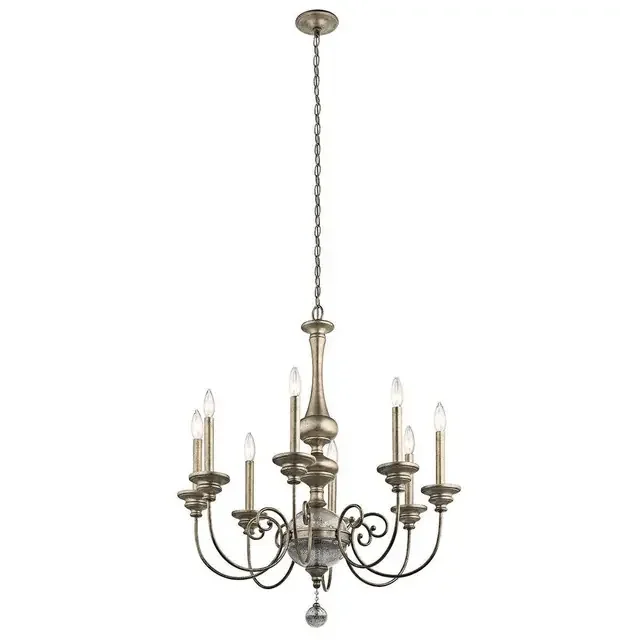 Rosalie 8 Light Sterling Gold Chandelier