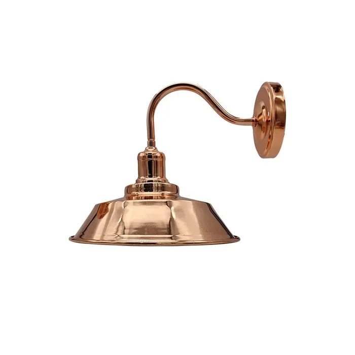 Rose Gold Bowl Vintage Swan Neck Wall Light – Without Bulb