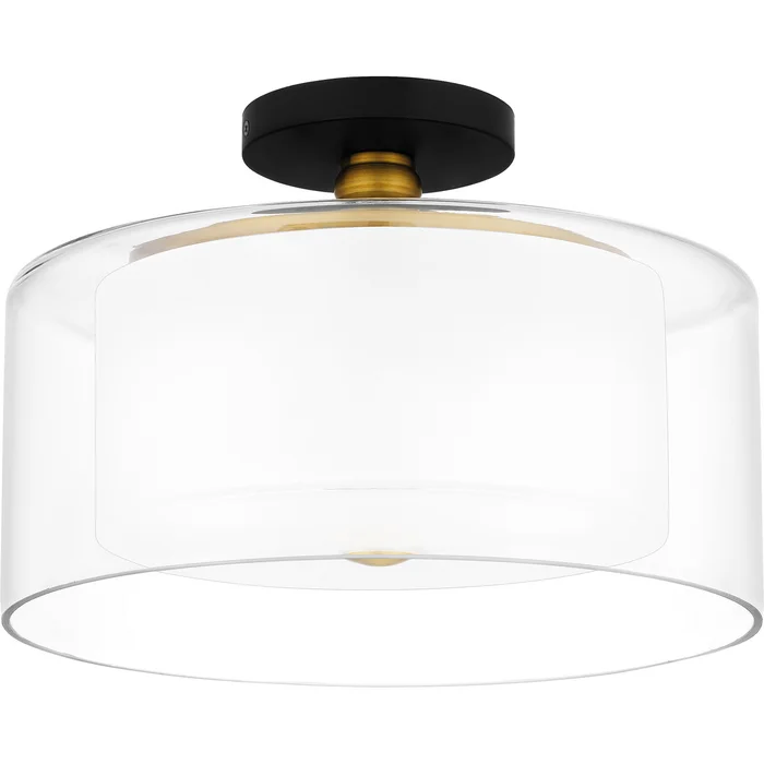 Rowland Two Light Semi Flush Mount in Matte Black (10|ROW1714MBK)