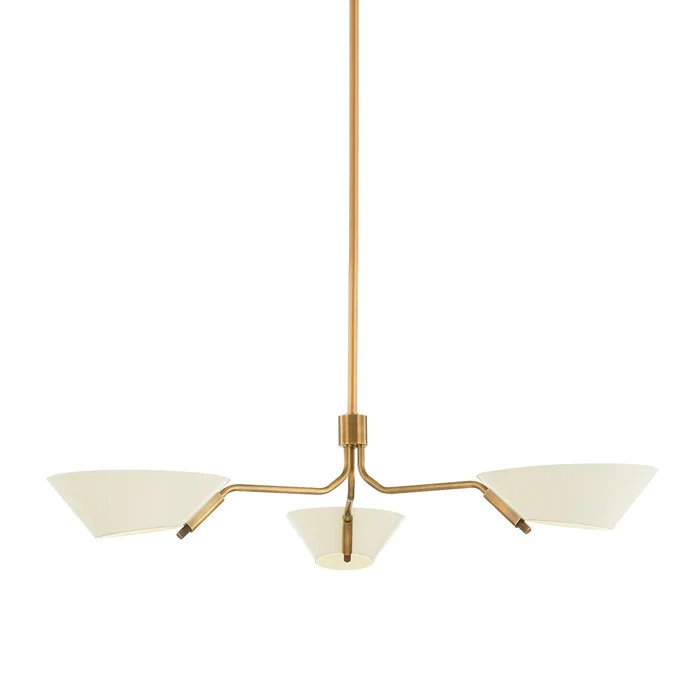 Sacramento Three Light Chandelier in Patina Brass And Soft Sand (67|F8143-PBR/SSD)