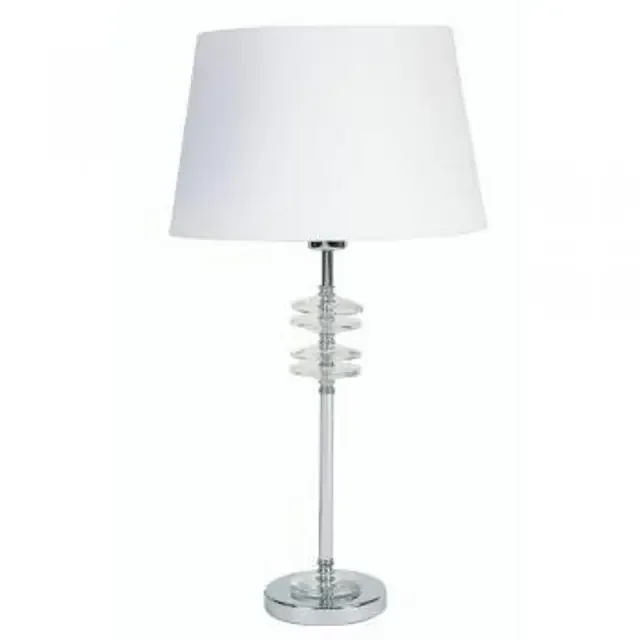 Sahar Chrome with Crystal Sconces Table Lamp