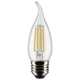 SATCO S21312 4CA10/LED/927/CL/120V/E26 4 Watt CA10 LED; Clear; Medium base; 90 CRI; 2700K; 120 Volt