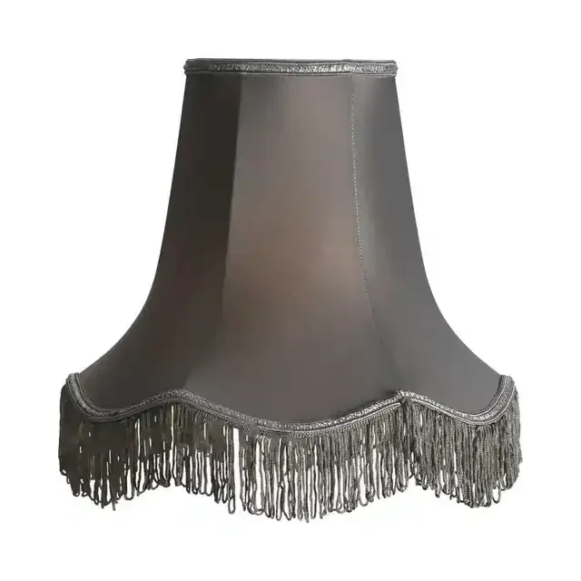 Scallop Slate Grey with Fringe 25cm Shade Only