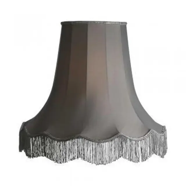 Scallop Slate Grey with Fringe 40cm Shade Only