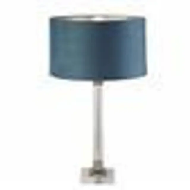 Scarborough Satin Nickel with Teal Shade Table Lamp