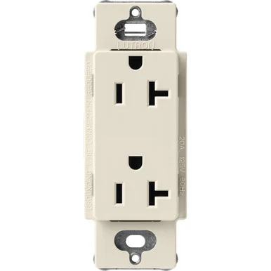 SCR-20-PM Lutron Claro 20 Amp Duplex Outlet, Pumice
