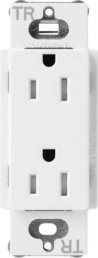 SCRS-15-TR-SW Lutron Claro Tamper-resistant Duplex Receptacle, 15 Amp, Snow