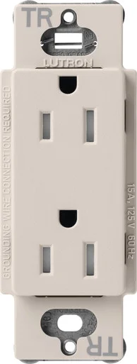 SCRS-15-TR-TP Lutron Claro Tamper-resistant Duplex Receptacle, 15 Amp, Taupe
