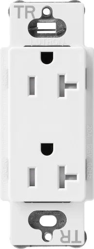 SCRS-20-TR-SW Lutron Claro Tamper-resistant Duplex Receptacle, 20 Amp, Snow