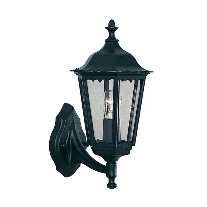 Searchlight Alex Outdoor Wall Light – 1Lt Black Uplight • 82530BK