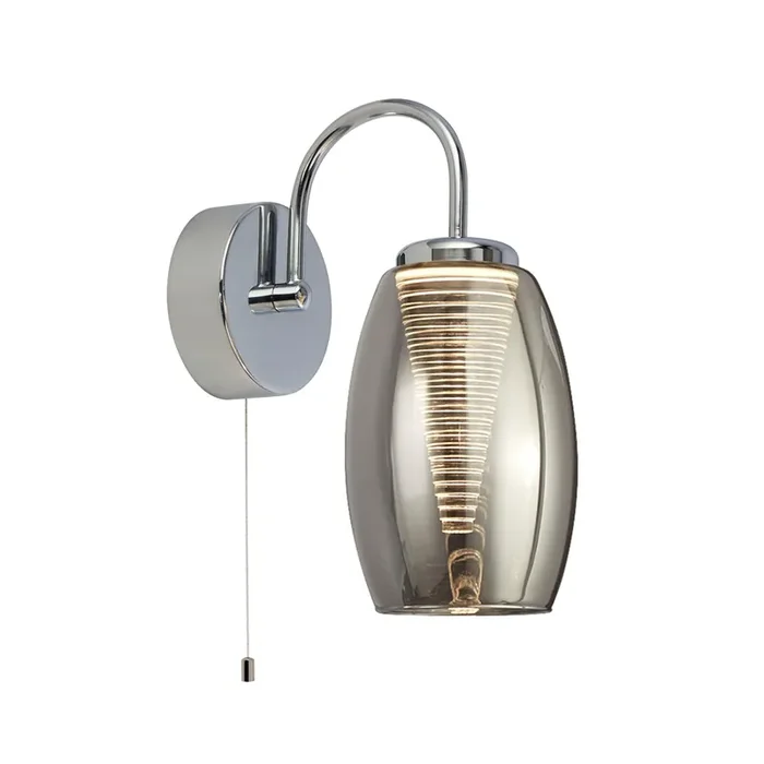 Searchlight Cyclone 1Lt Wall Light With Smoked Glass • 97292-1SM