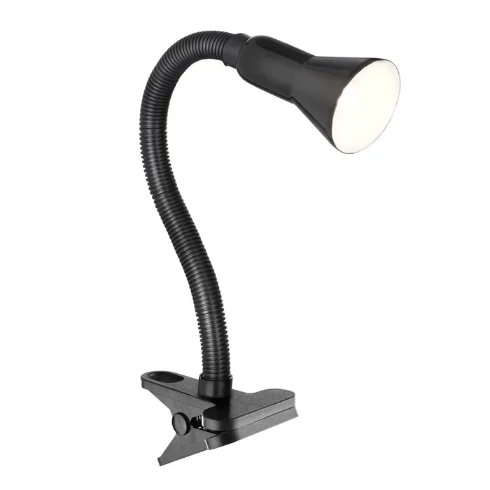 Searchlight Desk Partners – Black Flex Clip Task Lamp • 4122BK