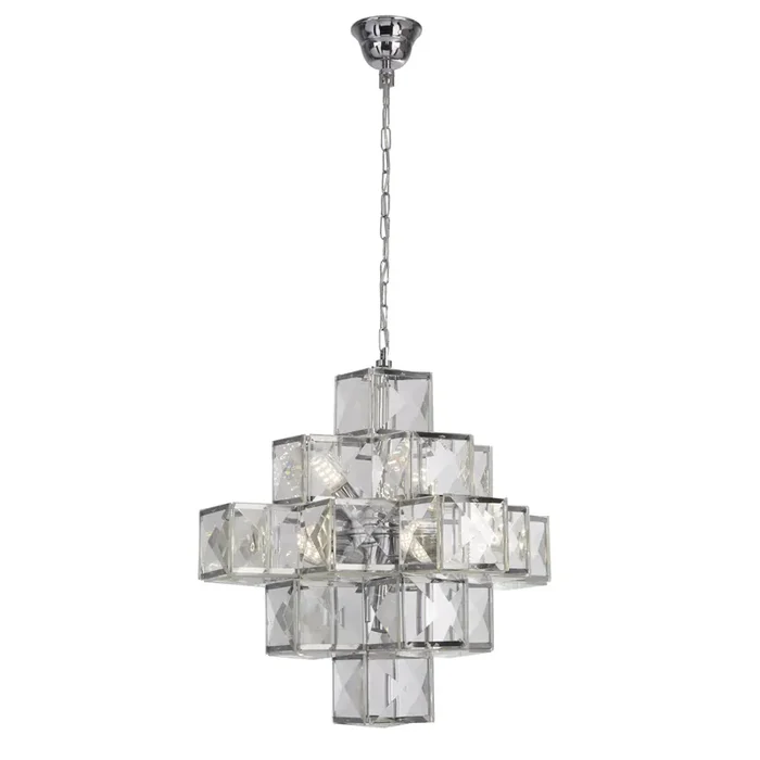 Searchlight Glacier 7Lt Acryclic Pendant – Chrome • 5597-7CC
