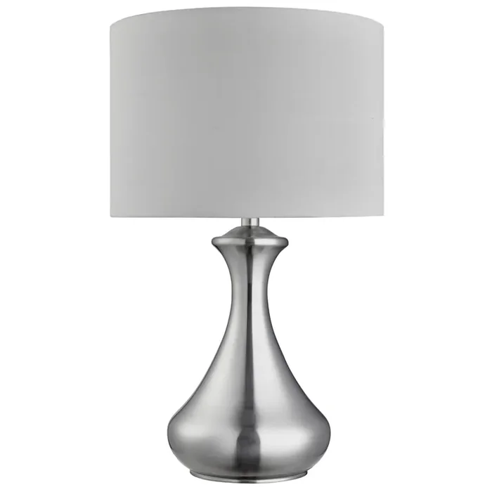 Searchlight Touch Lamp – Satin Silver, White Shade • 2750SS