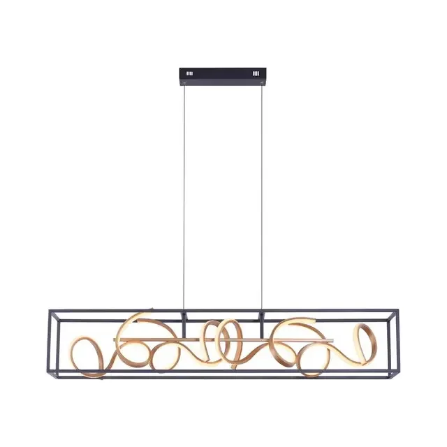 SELINA 4 Light Black and Gold Dimmable Bar Pendant Light