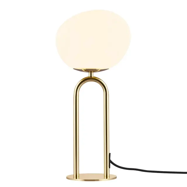 Shapes Brass With Opal White Glass Table Lamp