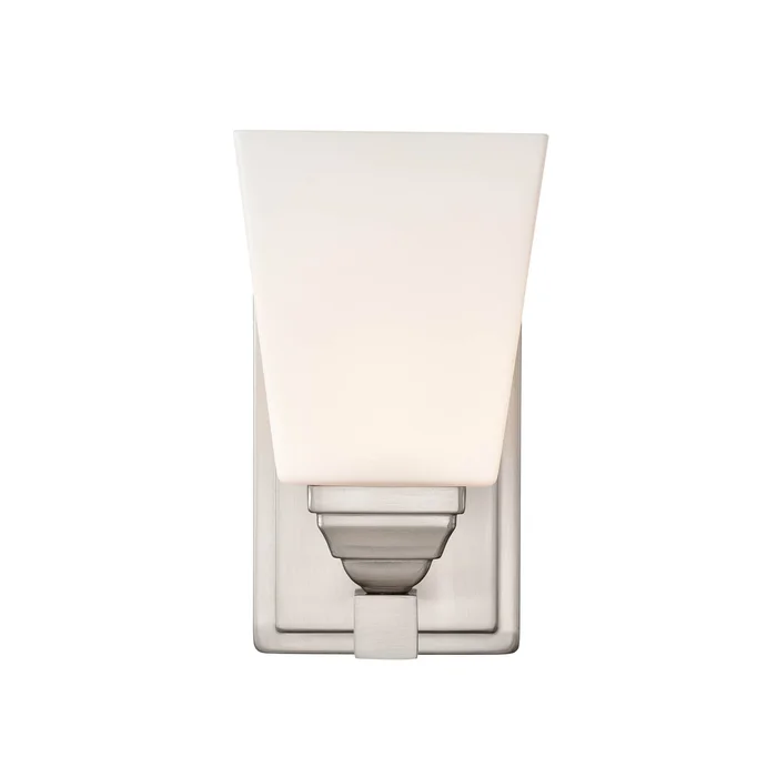 Shoppers Lighting BB2001-BN 1-Light Wall/Bath Fixture, Brushed Nickel Finish