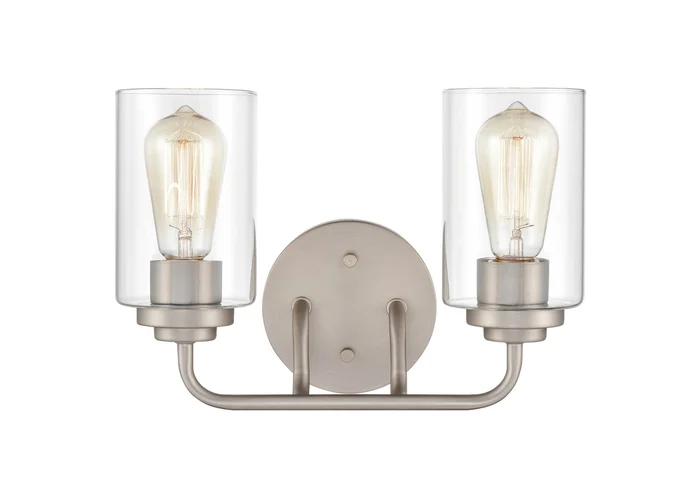 Shoppers Lighting BB4022-SN 2-Light Wall/Bath Fixture, Satin Nickel Finish