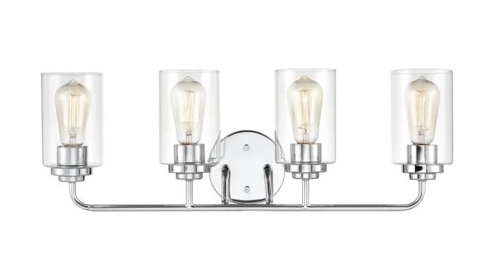 Shoppers Lighting BB4024-CH 4-Light Wall/Bath Fixture, Chrome Finish