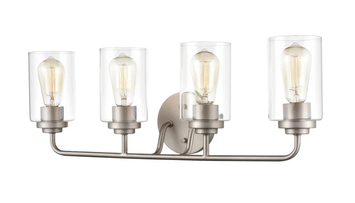 Shoppers Lighting BB4024-SN 4-Light Wall/Bath Fixture, Satin Nickel Finish